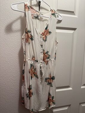 Mimi Chica Cream Magnolia Mini Dress with Pink & Green Print